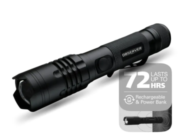 Observer Tools 1000 Lumen LED Rechargeable Flashlight