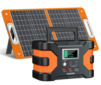 Flashfish 200W Peak Power Station with 60W Foldable Solar Panel