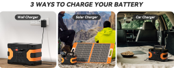 Flashfish 200W Peak Power Station with 60W Foldable Solar Panel