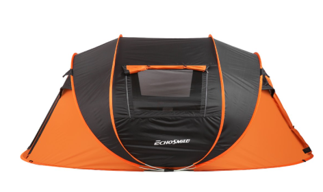 5-8 Person Black + Orange Pop-Up Camping Boat Tent