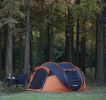 5-8 Person Black + Orange Pop-Up Camping Boat Tent