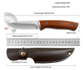 Full-tang Fixed Blade Knife with Leather Sheath