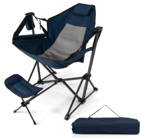 Hammock Camping Chair with Retractable Footrest and Carrying Bag