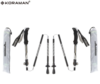 KORAMAN Carbon Fiber Collapsible Trekking Pole