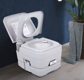 Lightweight Portable Camping Toilet (2.6 Gallon Flushable)