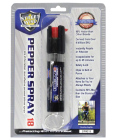 Streetwise 18 Stream Pepper Spray 0.75 oz Keyring & Clip