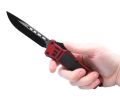 Automatic OTF Knife w/ Belt Clip - Red & Black