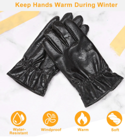 Unisex Leather Winter Gloves