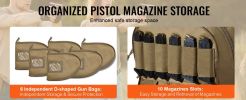 VEVOR Tactical Range Backpack for 6 Pistols (Brown)