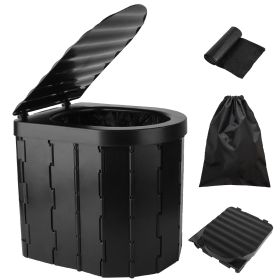 Foldable Emergency Toilet with Lid / Carry Bag & 1 Roll Garbage Bags