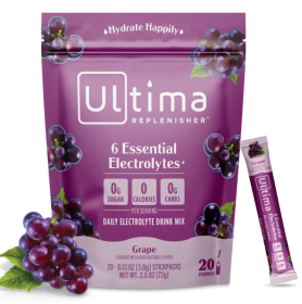 Ultima Replenisher - Electrolyte Powder - Case Of 20-0.12 Oz (Choice of Flavor) (Flavor: Grape)