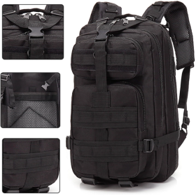 30L Outdoor Tactical Military Backpack (Color: Black)