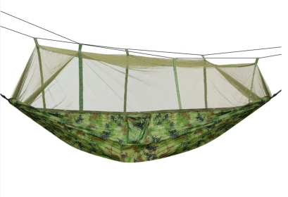 600lb Load 2 Persons Camping Hammock with Mosquito Net (Color: Camouflage)