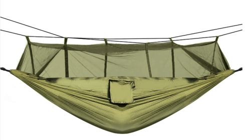 600lb Load 2 Persons Camping Hammock with Mosquito Net (Color: Green)