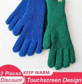 Women's 2-Season Gloves with Touchscreen Capability (Color: Blue & Green)