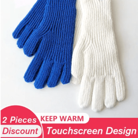 Women's 2-Season Gloves with Touchscreen Capability (Color: Blue & White)