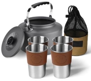 Camp Kitchen Kettle with Cups & Bag for Outdoor Adventures (Style: A)