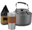 Camp Kitchen Kettle with Cups & Bag for Outdoor Adventures