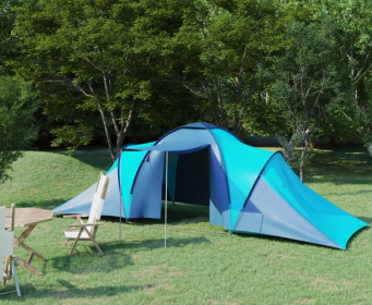 Camping Tent (6 Person) (Color: Blue & Light Blue)