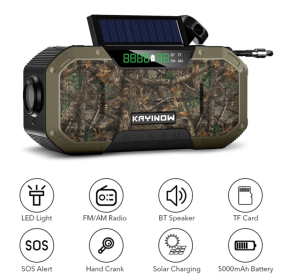 Solar Hand-Crank Emergency Radio (Color: Camouflage)