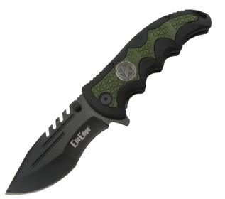 Military Medallion 8.5" Rescue Knife (Style: Army)