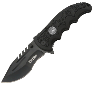 Military Medallion 8.5" Rescue Knife (Style: Marine Corps)