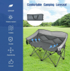 Folding Camping Chair with Bags and Padded Backrest