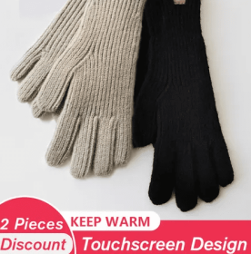 Women's 2-Season Gloves with Touchscreen Capability (Color: Khaki & Black)