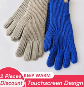 Women's 2-Season Gloves with Touchscreen Capability (Color: Khaki & Blue)