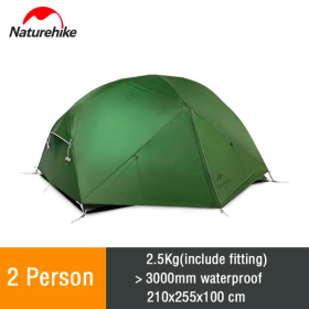 Naturehike Mongar 2 Ultralight 20D Nylon (2 Person Camping Tent) (Color: Dark Green)