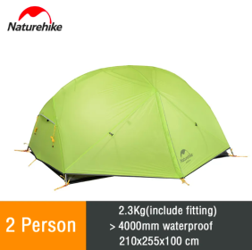 Naturehike Mongar 2 Ultralight 20D Nylon (2 Person Camping Tent) (Color: Light Green)