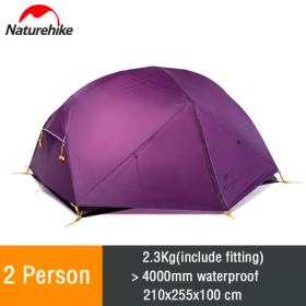 Naturehike Mongar 2 Ultralight 20D Nylon (2 Person Camping Tent) (Color: Purple)