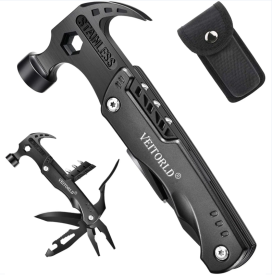 Multi-Function Stainless Hammer Tool (Color: Black)