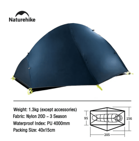 Naturehike Ultralight Backpacking Camping (1-Person Tent) (Color: Blue)