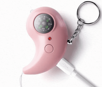 Portable Emergency LED Wolf Alarm & Compass (Color: Pink)