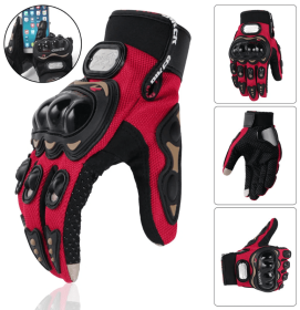 Riding Tribe Full Finger Motorcycle Gloves (Color & Size: Color: Red, Size: L)