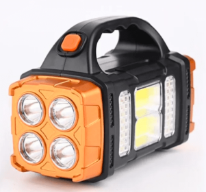 Multifunctional Solar LED+COB Light With Handle (Color: Orange)