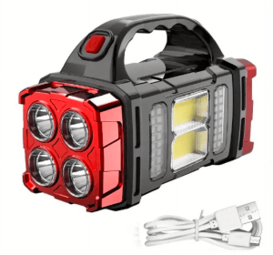 Multifunctional Solar LED+COB Light With Handle (Color: Red)