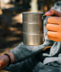 Stainless Steel Camping Mug (Color: Silver)