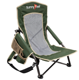 Low-Sitting Folding Camping Chair (Color: Green)