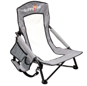 Low-Sitting Folding Camping Chair (Color: Grey)