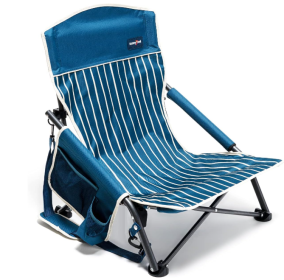 Low-Sitting Folding Camping Chair (Color: Navy)