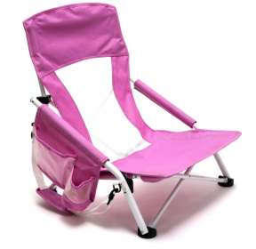 Low-Sitting Folding Camping Chair (Color: Pink)