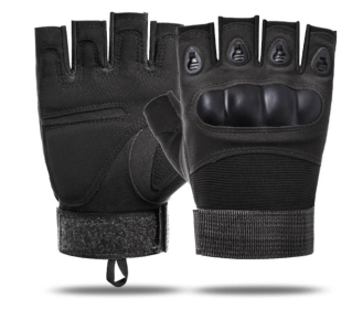 Tactical Fingerless Gloves (Color & Size: Color: Black, Size XL)