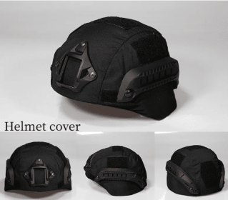 Military Tactical Helmet Cover (Color: Black)