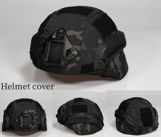 Military Tactical Helmet Cover (Color: Black CP)