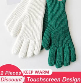 Women's 2-Season Gloves with Touchscreen Capability (Color: White & Green)