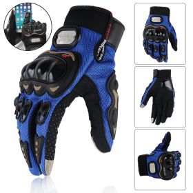 Riding Tribe Touch Screen Motorcycle Gloves (Color: Blue)