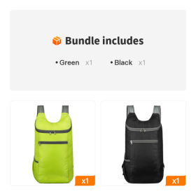 Lightweight Outdoor Backpack (Color: Green+Black)