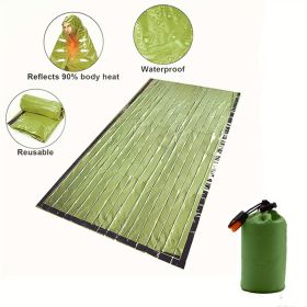 Emergency Blanket / Sleeping Bag (Color: Green)